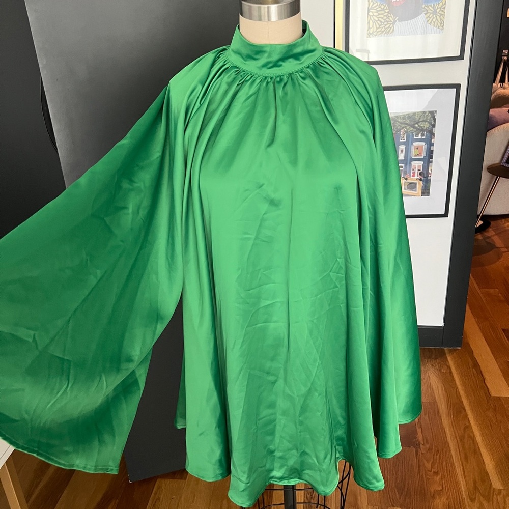 Missguided Emerald Satin Dress